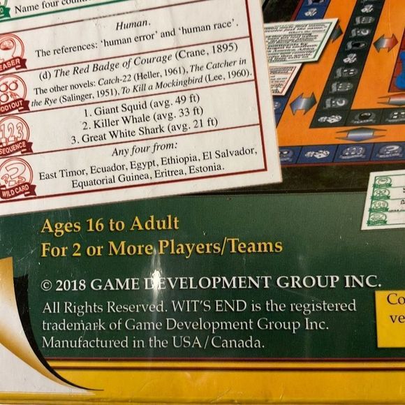 Wit’s End Board Game NEW SEALED - Picture 11 of 12